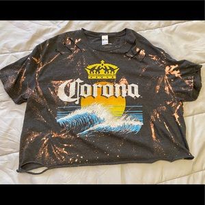 Distressed Cropped corona extra tshirt
